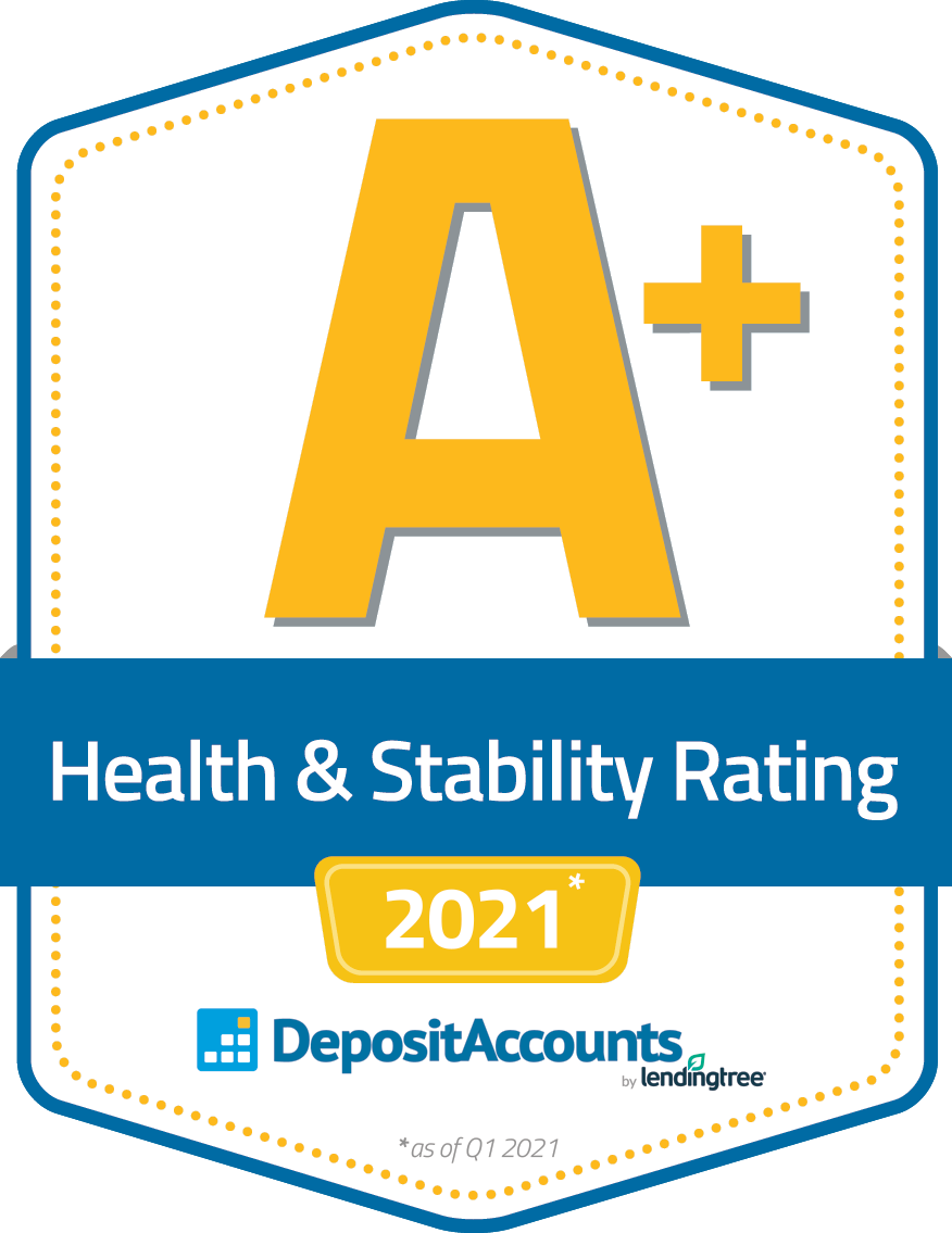DepositAccounts.com A+ Health & Stability Rating